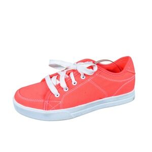 Airwalk Canvas Girls Low Top Sneakers Size 5 Casual Everyday Neon Coral Orange